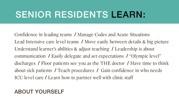 What senior residents learn What senior residents learn